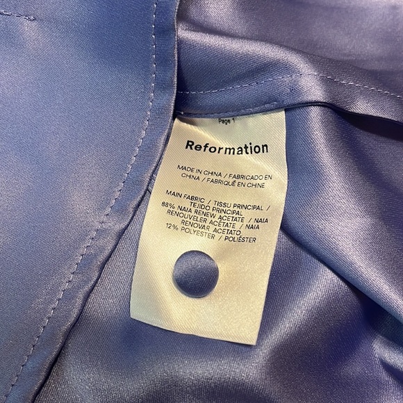 Reformation Samara Satin Shirt in Jacaranda - Picture 10 of 12
